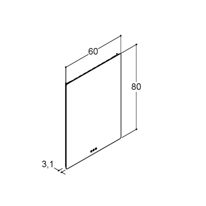 Spegel Soft 80*60 cm m/ljusstyrning 800x600 mm