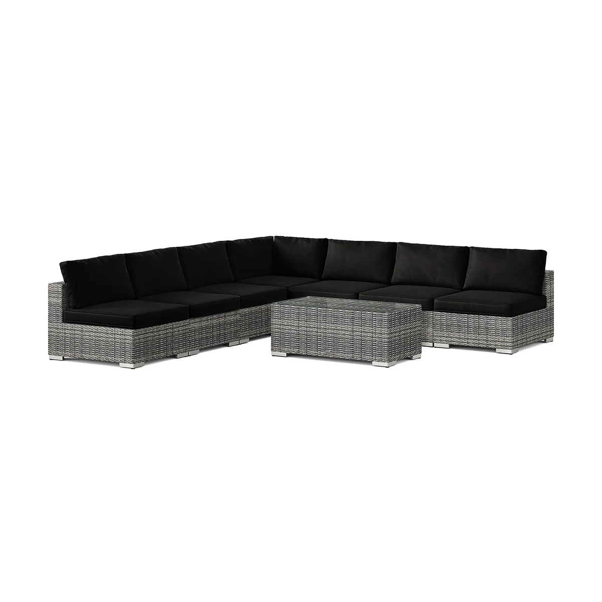 Loungegrupp Comfort Garden Bahamas utomhus hörnsoffa 7-sits vändbar med öppet avslut och bord