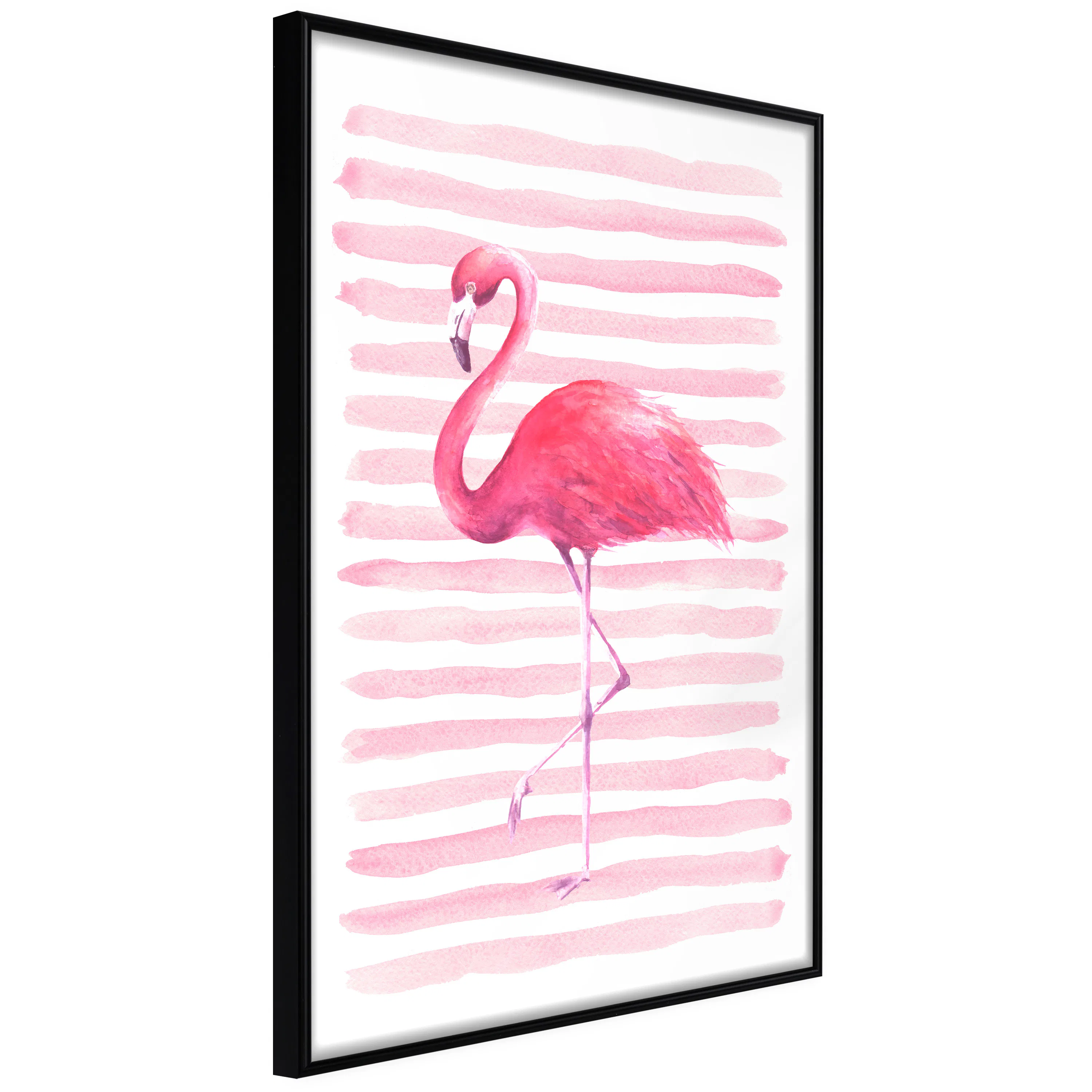 Poster Artgeist Affisch Flamingo and Stripes