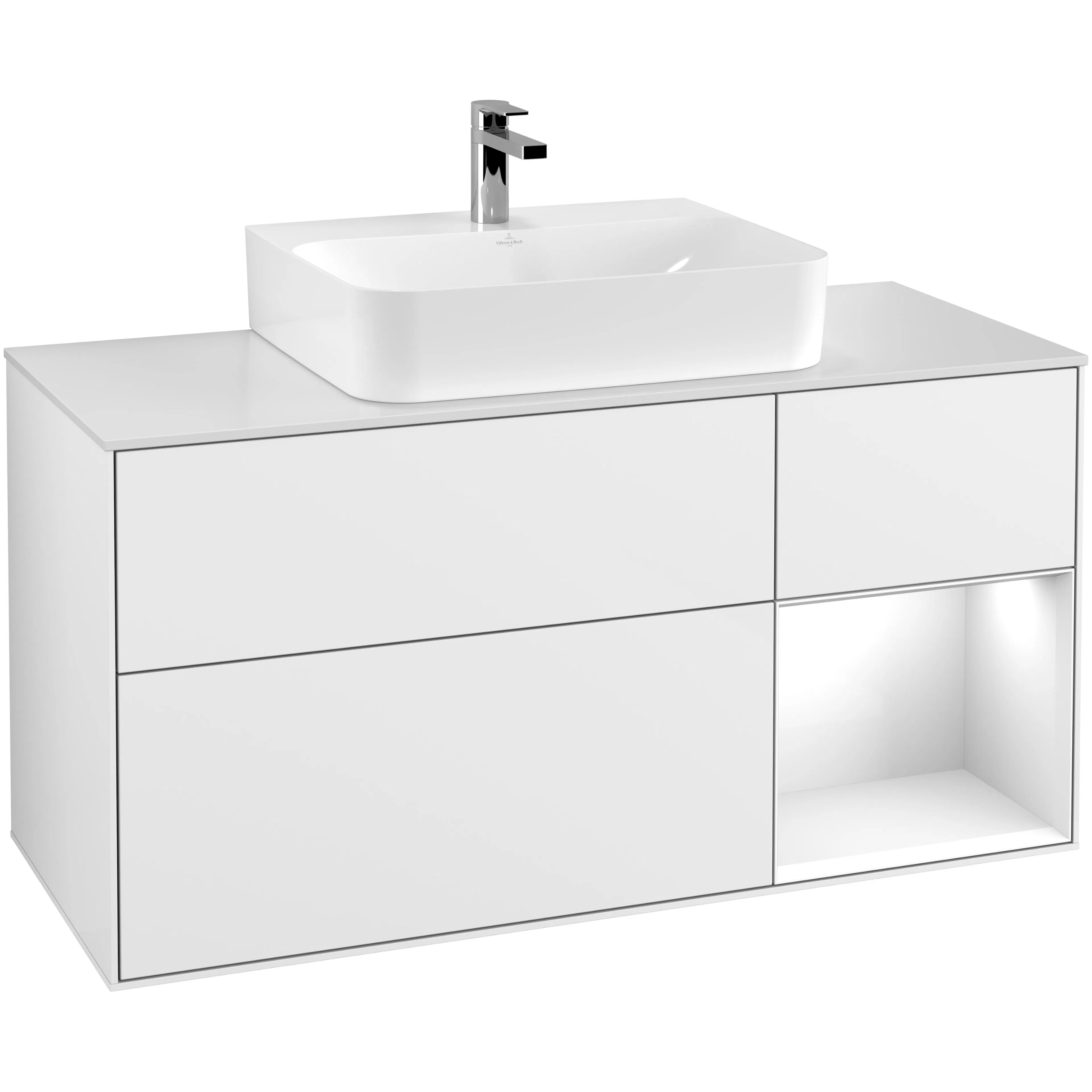 Tvättställsskåp Villeroy & Boch Finion med 3 Lådor Hylla och Bänkskiva för Centrerat Tvättställ