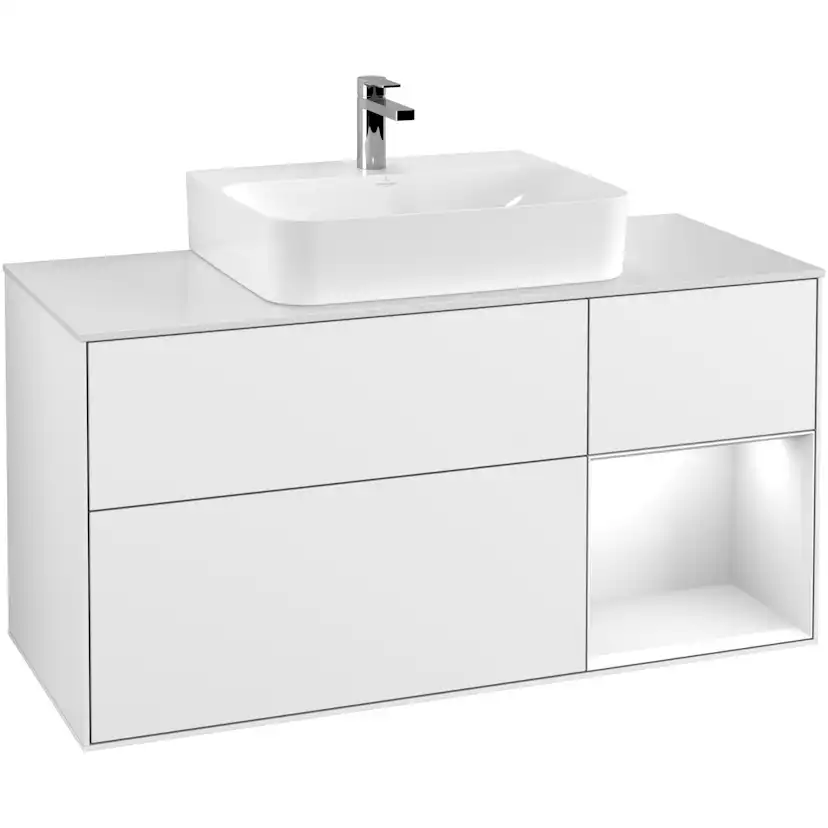 Tvättställsskåp Villeroy & Boch Finion med 3 Lådor Hylla och Bänkskiva för Centrerat Tvättställ