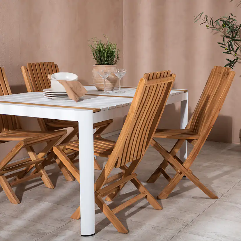 Matgrupp Utomhus Venture Home Togo 150x100 cm med 4 Ghana Trädgårdsstolar