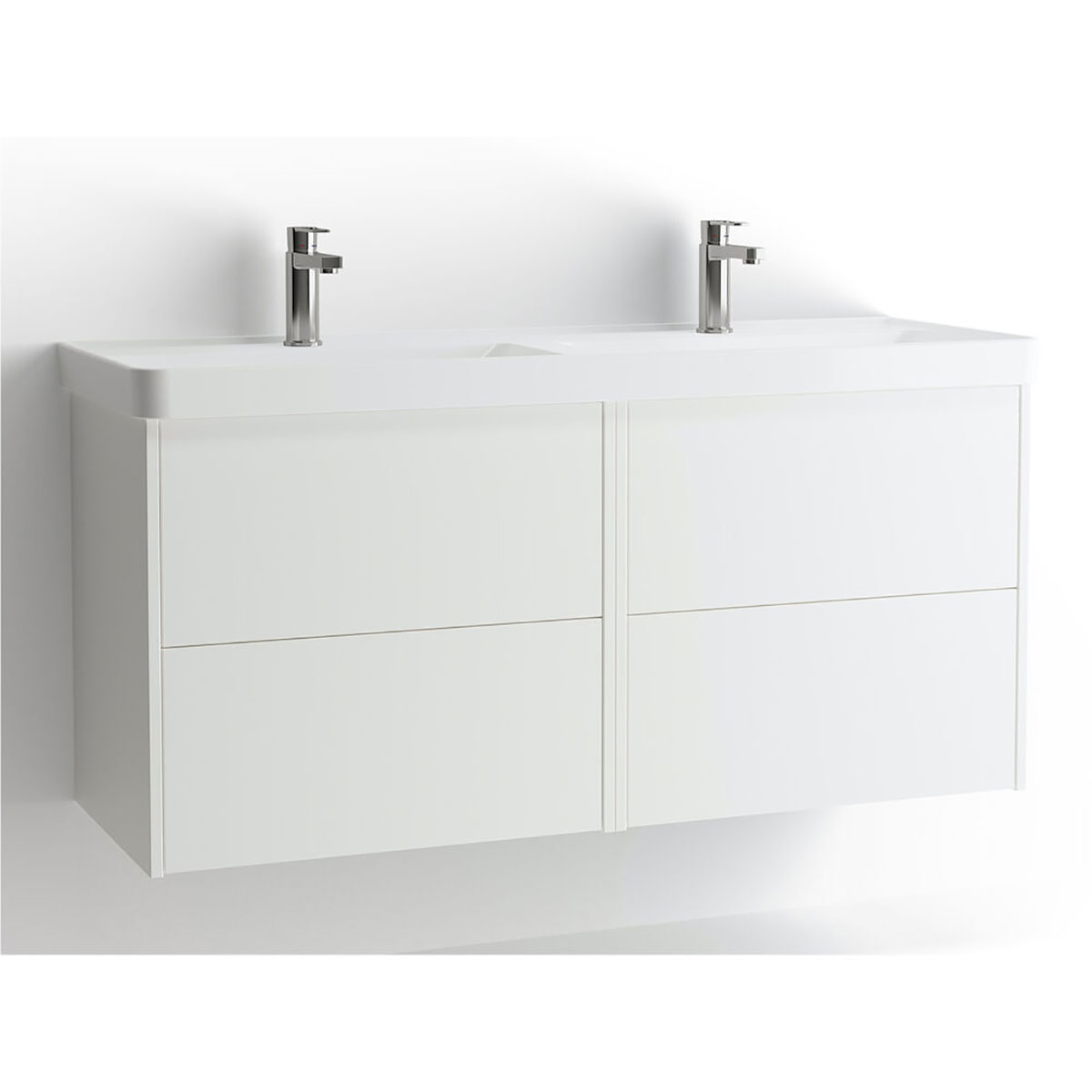 Tvättställsskåp Vedum Mezzo Frame 1200 Dubbel med 4 Lådor