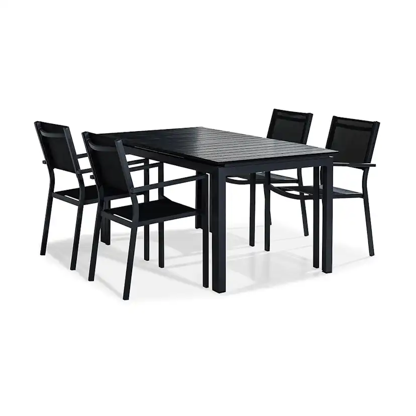 Matgrupp Comfort Garden Tunis 152-210x90 Aintwood med 4 Stapelstolar