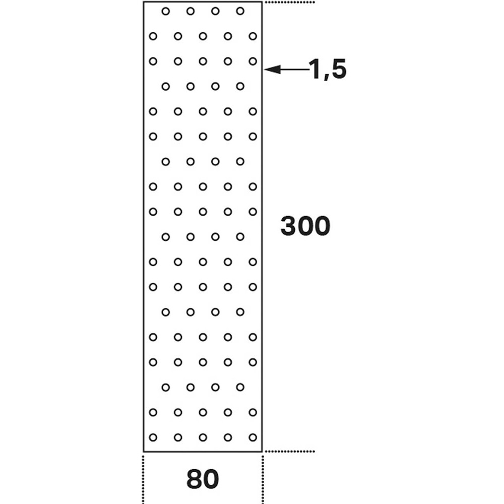 Hålplatta Hp 80x300x1,5 80x300x1,5 mm
