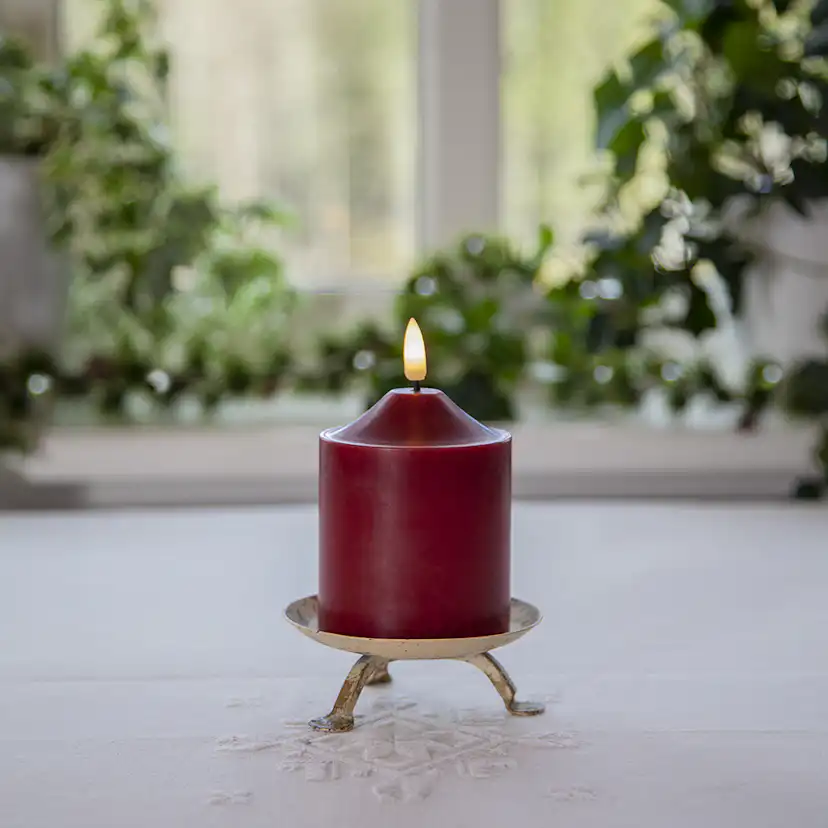 LED-Blockljus Star Trading Flamme Röd