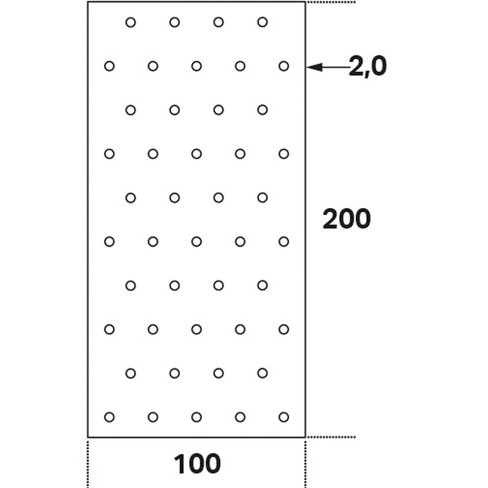 Hålplatta Hp 100x200x2,0 100x200x2,0 mm