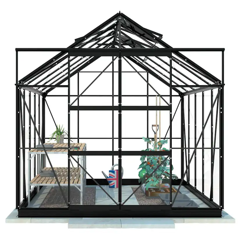 Växthus Glas Lykke Svart