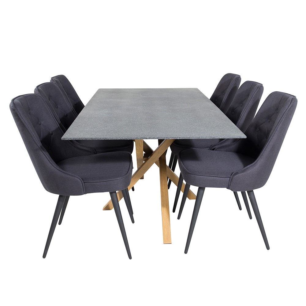 Matgrupp Venture Home Piata med 6 Vera Stolar Polyestertyg