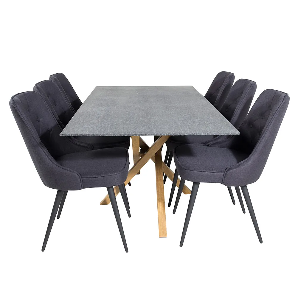 Matgrupp Venture Home Piata med 6 Vera Stolar Polyestertyg