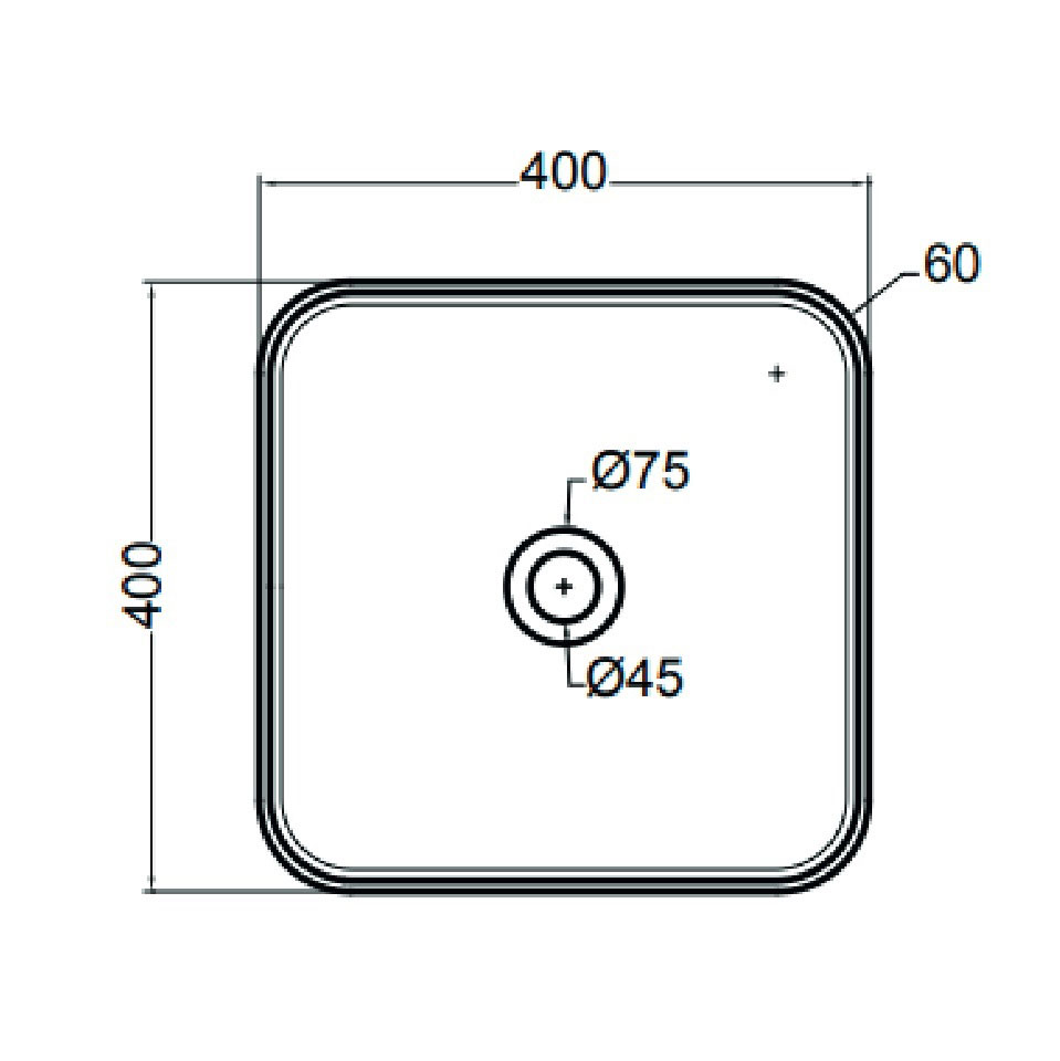 Tvättställ Lavabo Mate Slim 400x400 mm