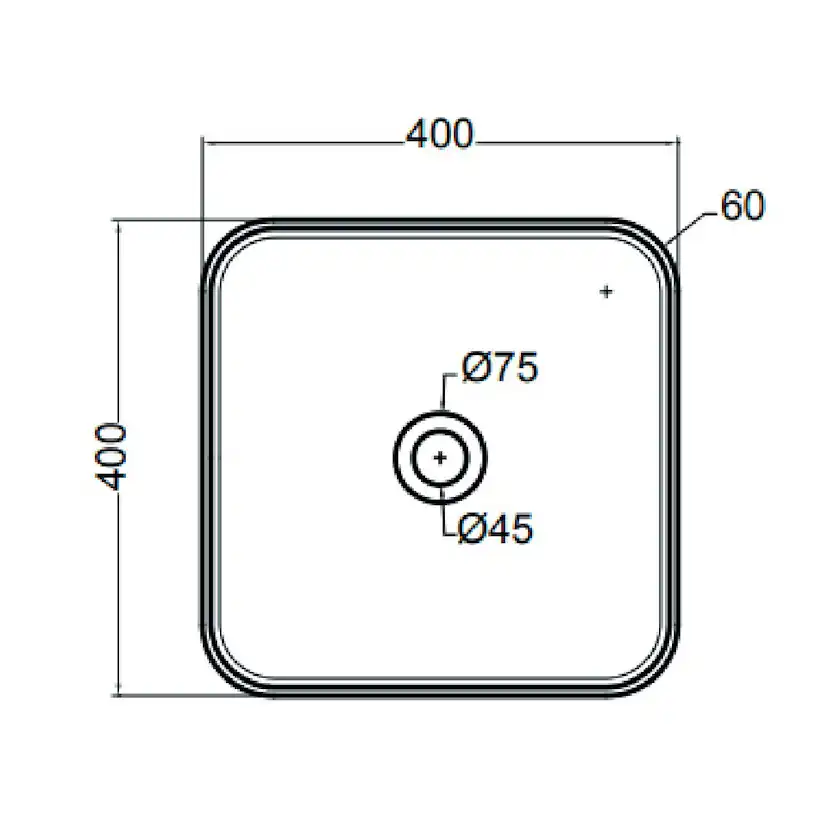 Tvättställ Lavabo Mate Slim 400x400 mm