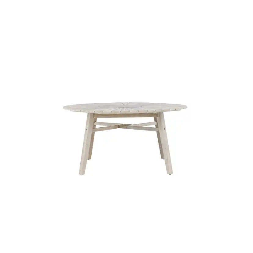 Utebord Venture Home Rives Ø150 cm, Runt Träbord för Utomhusbruk