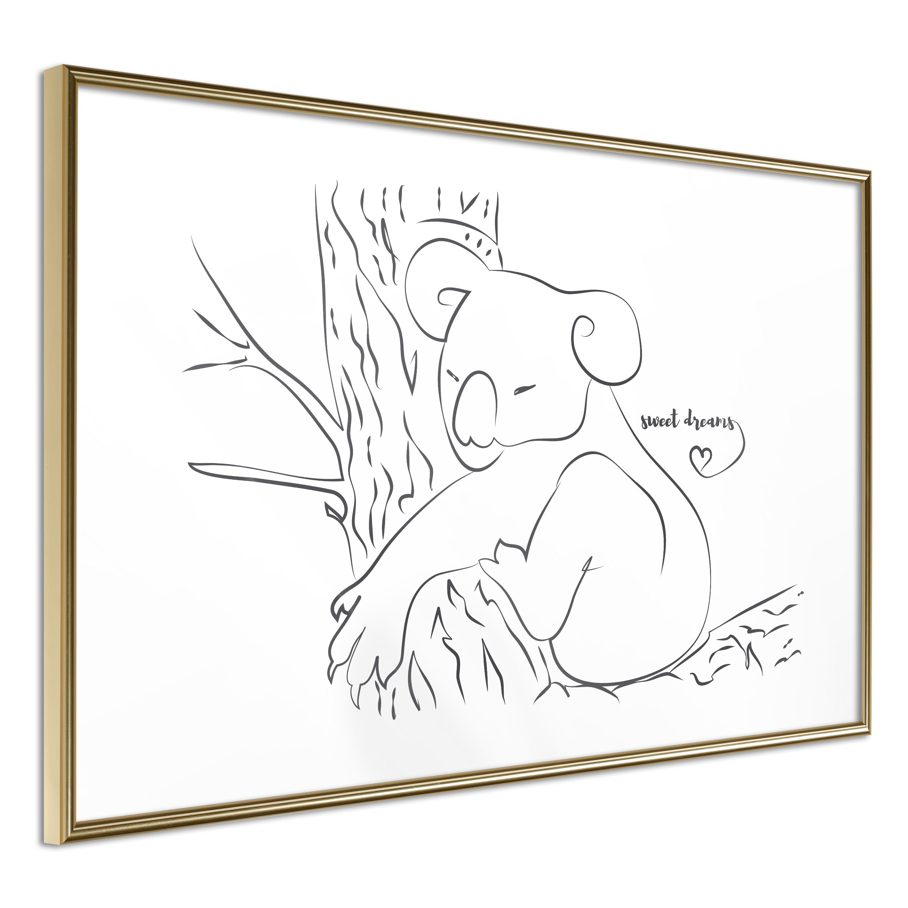 Affisch - Sleepy Koala [Poster] 30x20 Guld ram, 30x20 cm