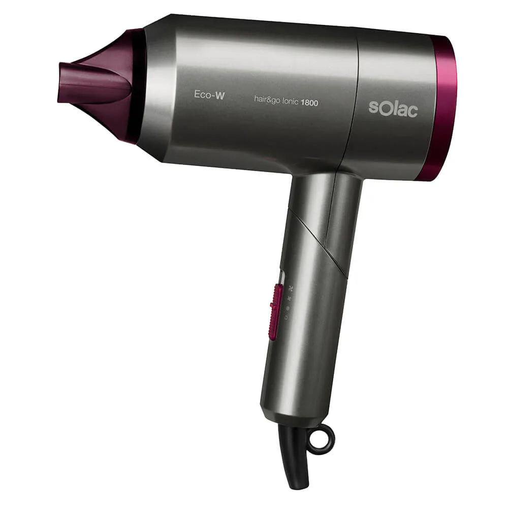 Hårtork Solac Hair&Go Ionic 1800 Hopfällbar