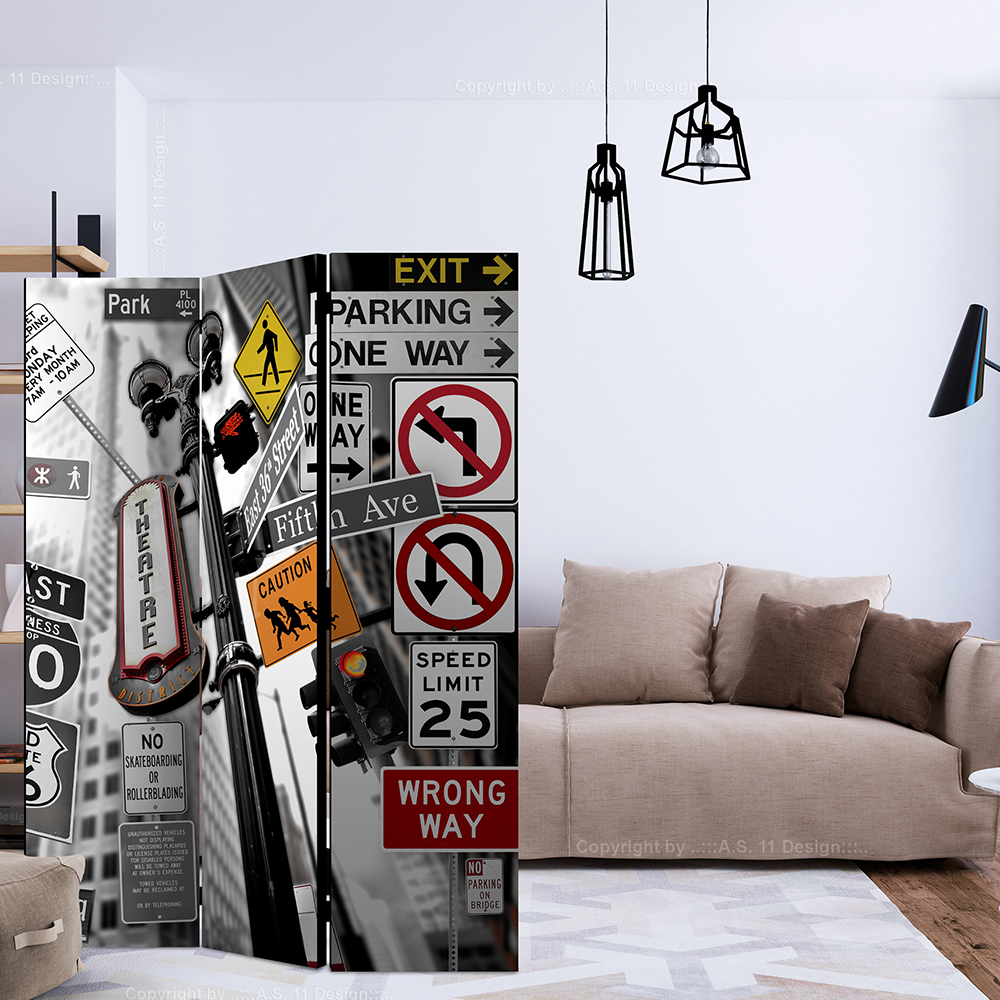 Rumsavdelare Skärmvägg Arkiio New York Signs 135x172 cm