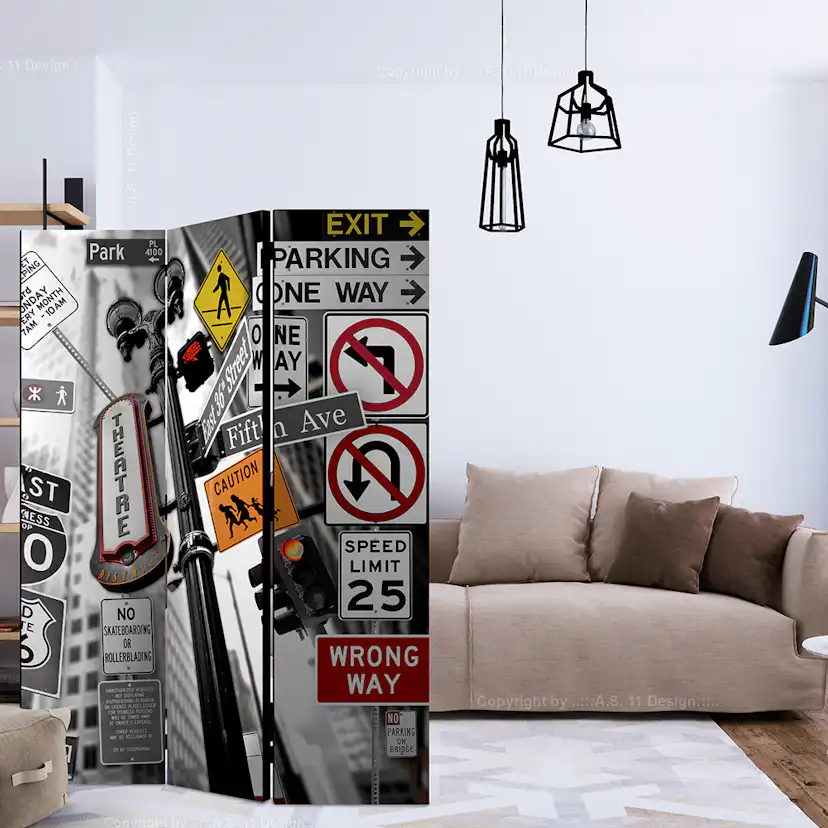 Rumsavdelare Skärmvägg Arkiio New York Signs 135x172 cm