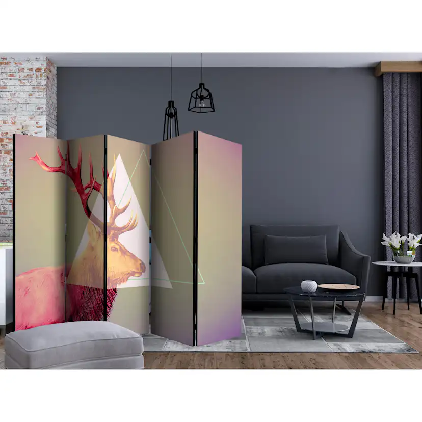 Rumsavdelare Skärmvägg Arkiio Deer Graphic Pattern II 225x172 cm