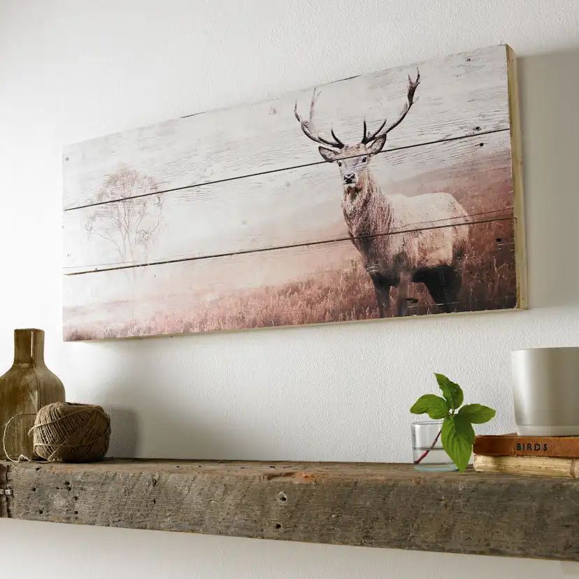 Poster Art for the Home Stag Bild på Trä