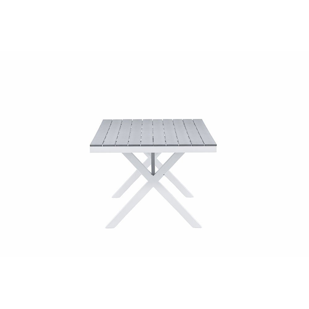 Garcia Diningtable Alumnium - White / Light Grey Aintwood / Grå