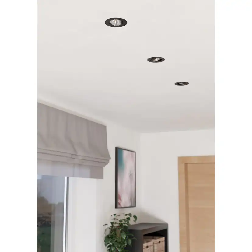 Infälld Lampa Eglo Saliceto 3 st Ø88 mm 2700K Svart