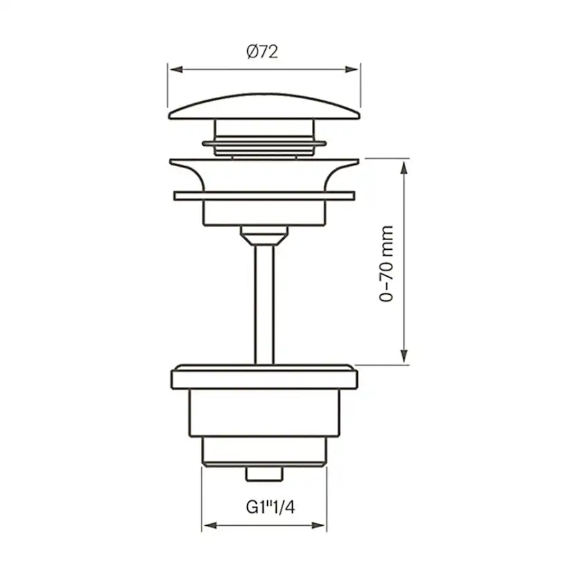 Bottenventil Tapwell 68400 Universal Ej Stängningsbar