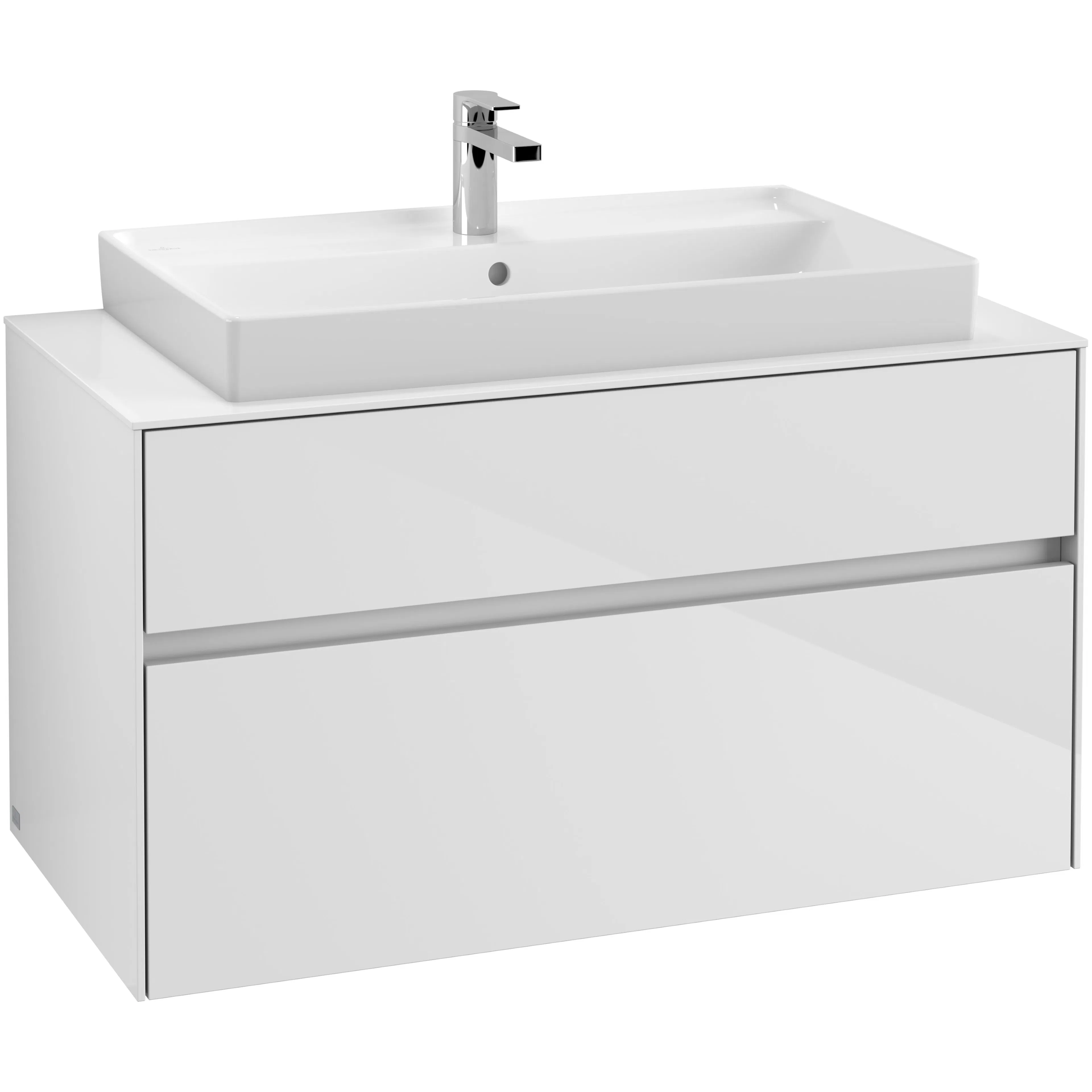 Tvättställsskåp Villeroy & Boch Collaro C02000DH Vit Högblank utan Belysning