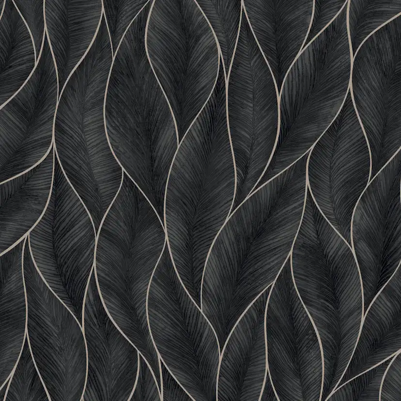 Tapet WOW Subtle Leaves Silver/Blå