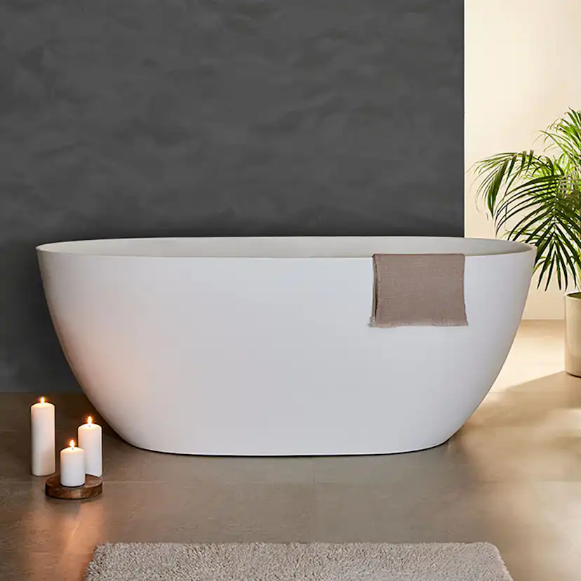 Badkar Bathlife Vila Gjutmarmor 1600 Vit