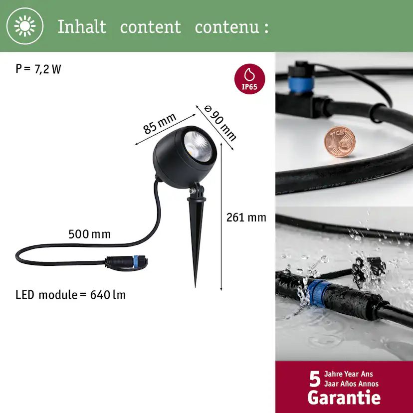 Spotlight Paulmann Kikolo Plug & Shine LED IP65 24V