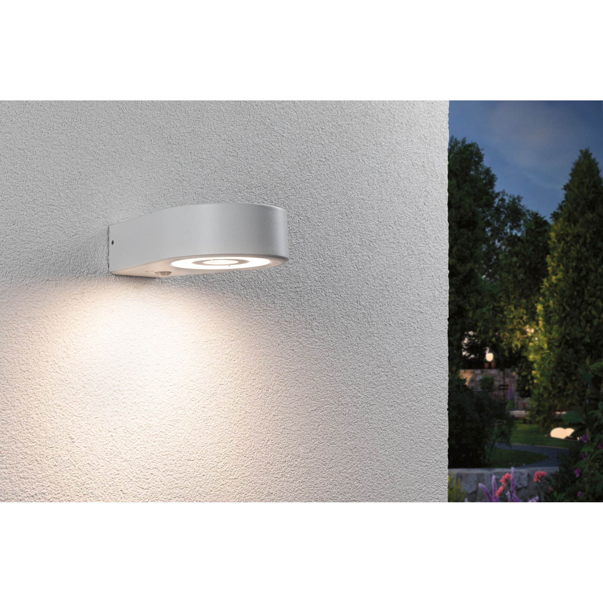 Fasadbelysning LED Paulmann Silma med Skymningsstyrd rörelsedetektor IP44 230V Färg: Vit