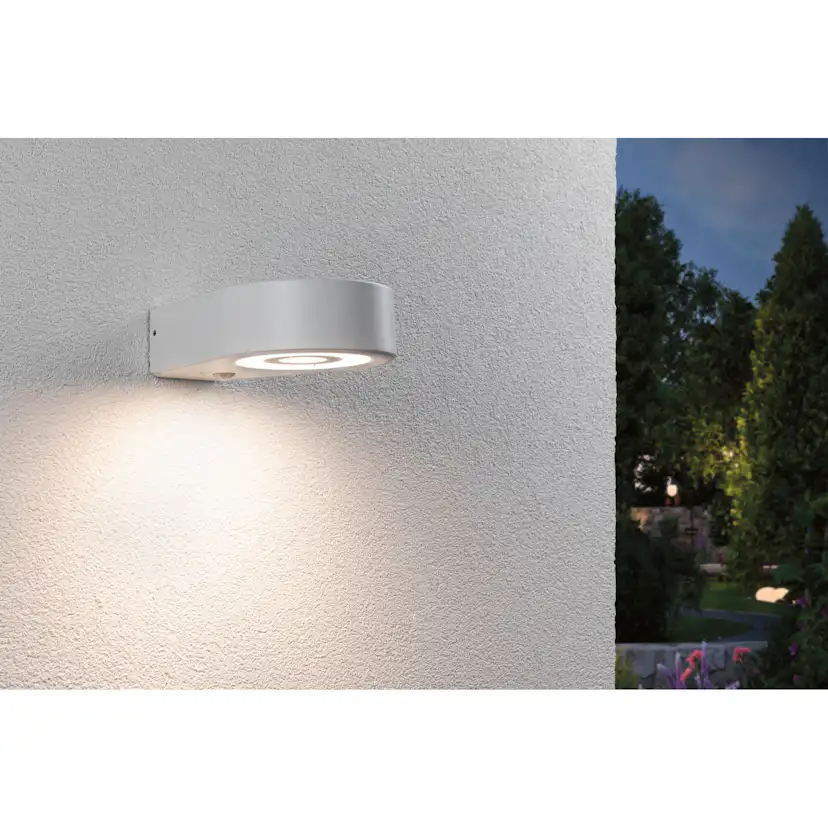 Fasadbelysning LED Paulmann Silma med Skymningsstyrd rörelsedetektor IP44 230V Färg: Vit