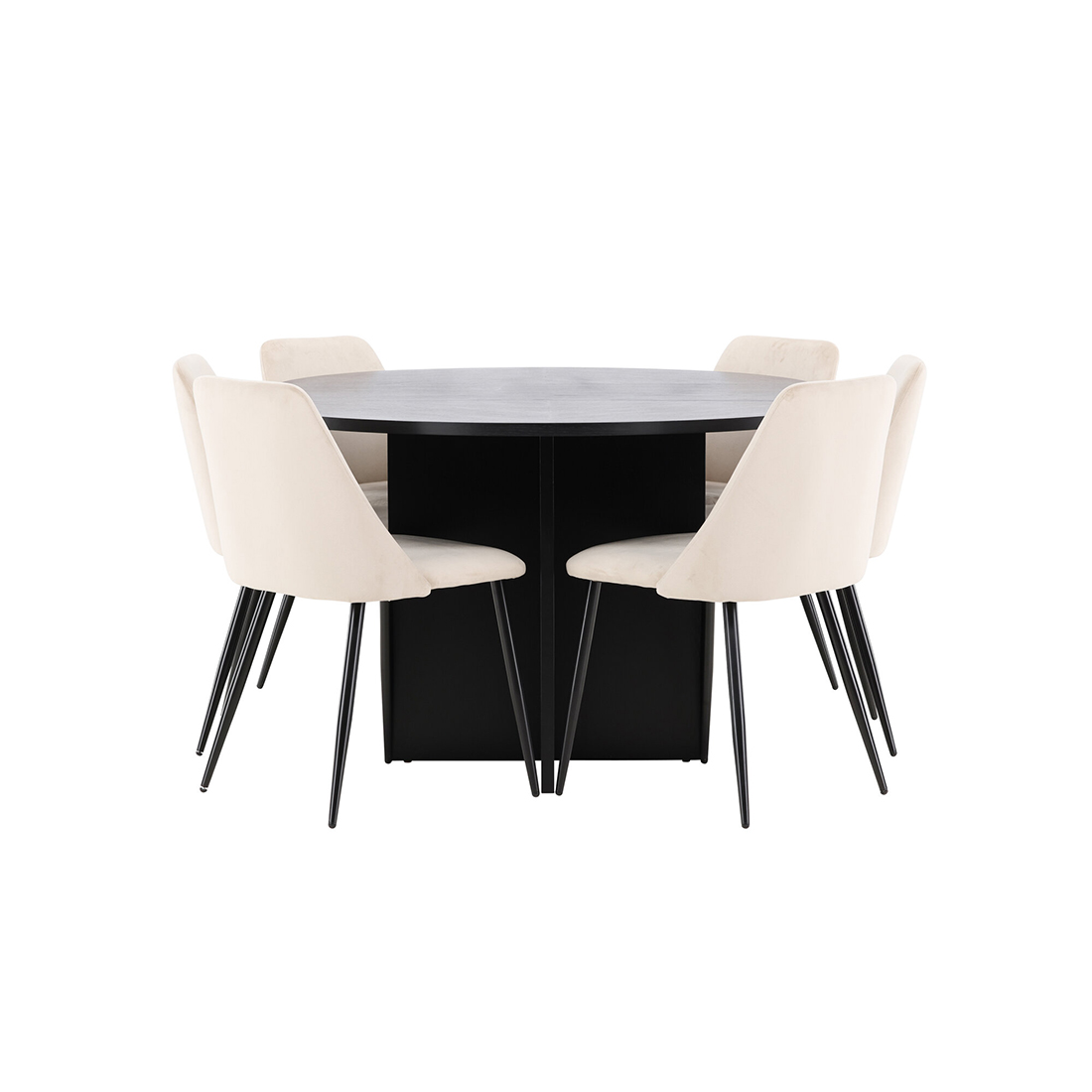 Matgrupp Venture Home Strada Ø120 cm med 6st Night Matstolar