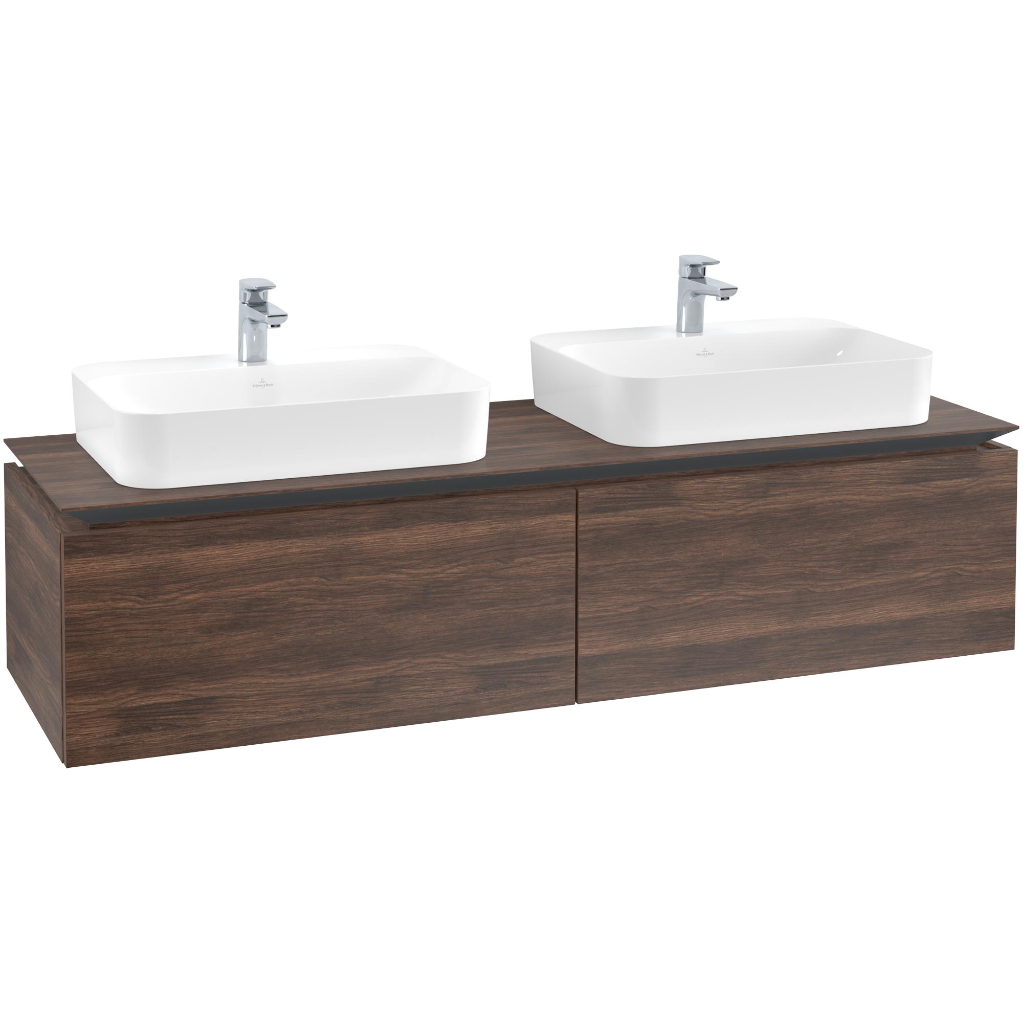Tvättställsskåp Villeroy & Boch Legato Kompakt 1600 med 2 Lådor för Två Ytmonterade Tvättställ från Finion & Memento