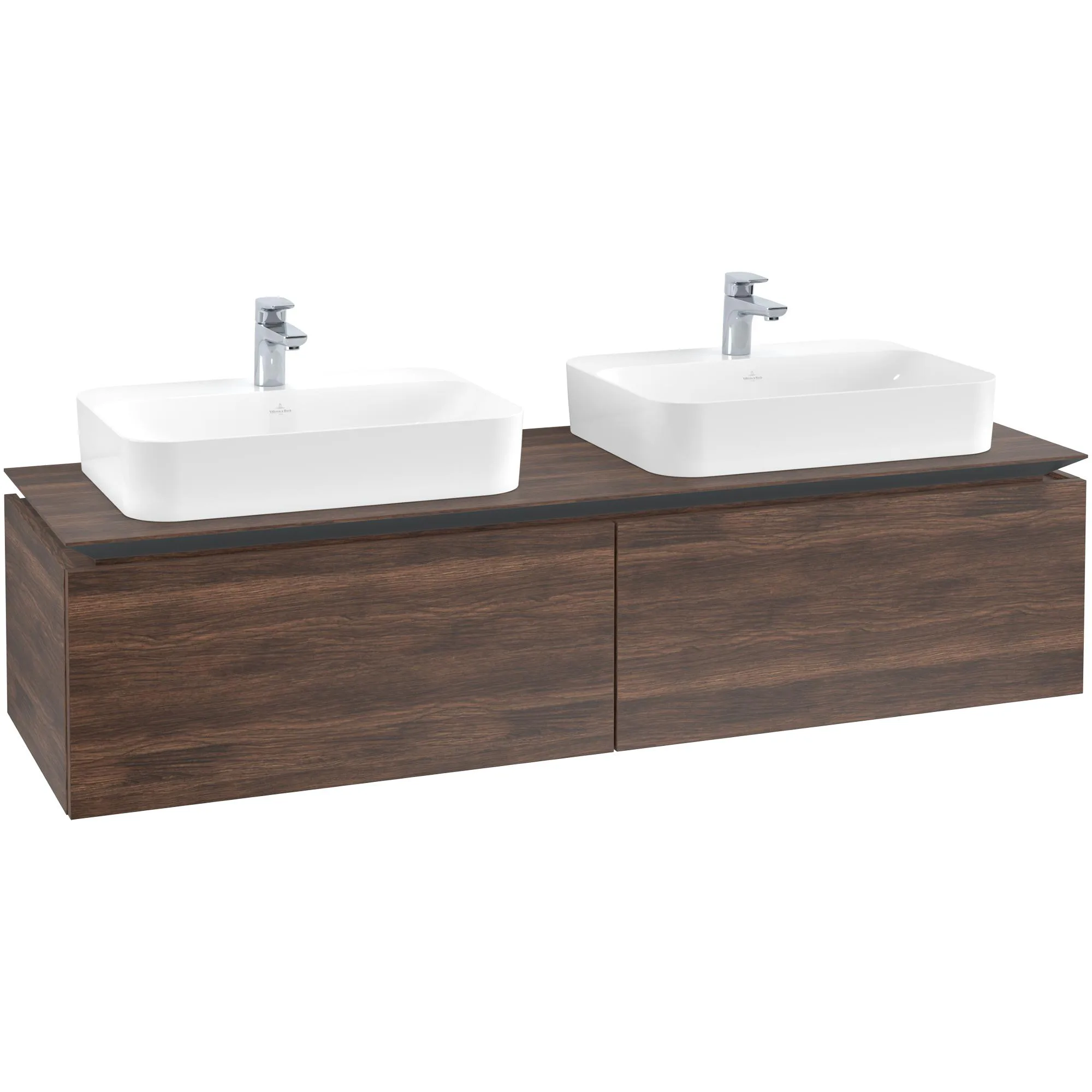 Tvättställsskåp Villeroy & Boch Legato Kompakt 1600 med 2 Lådor för Två Ytmonterade Tvättställ från Finion & Memento