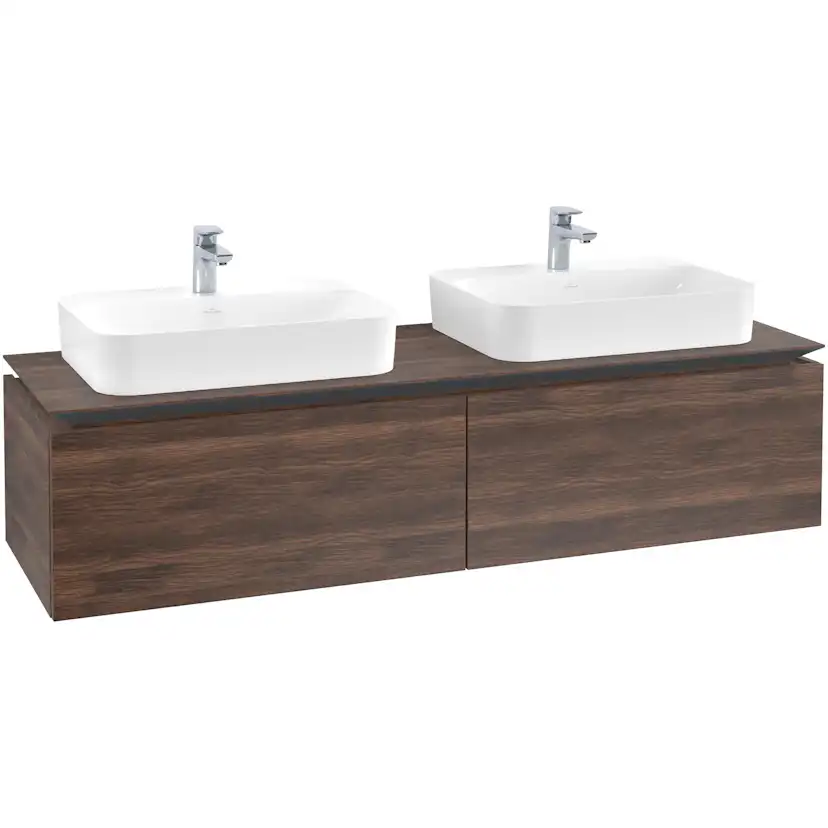 Tvättställsskåp Villeroy & Boch Legato Kompakt 1600 med 2 Lådor för Två Ytmonterade Tvättställ från Finion & Memento