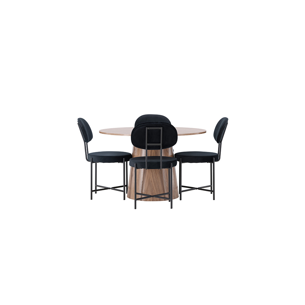 Matgrupp Venture Home Lanzo Runt Matbord Ø120 cm & 6 Stella Stolar