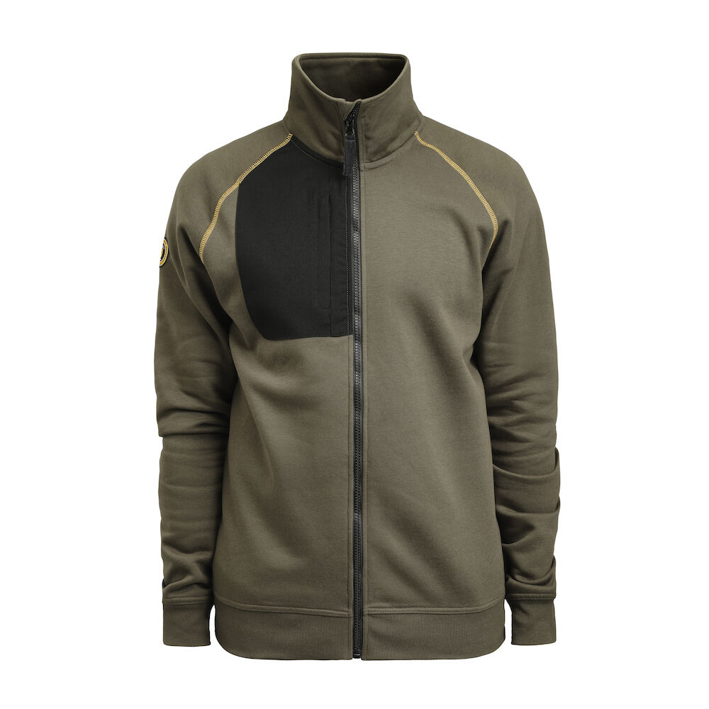 Sweatshirt Hel-zip Olivgrön 3XL Storlek: 3XL, Färg: Olivgrön