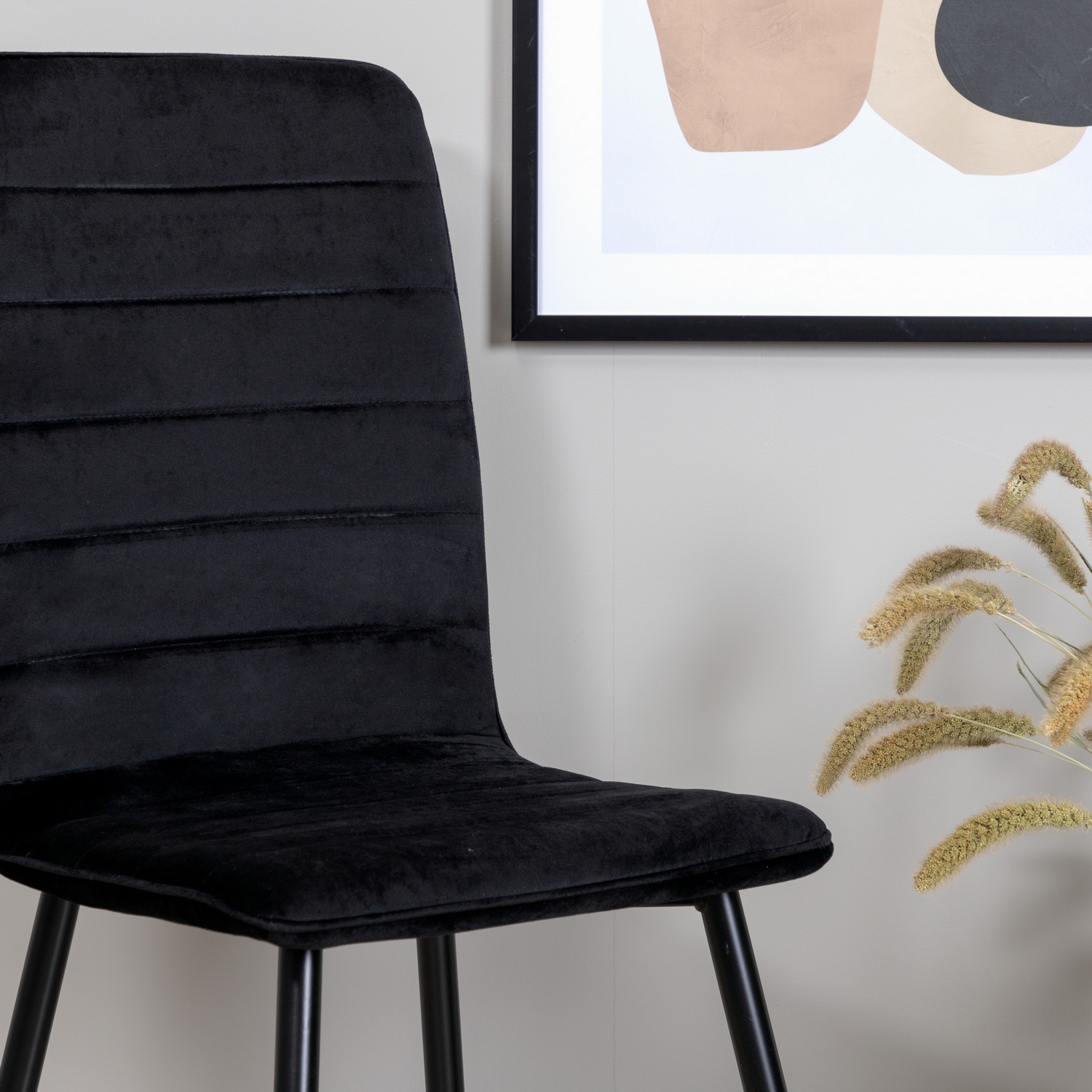 Windu Lyx Chair - Black / Black Velvet Svart