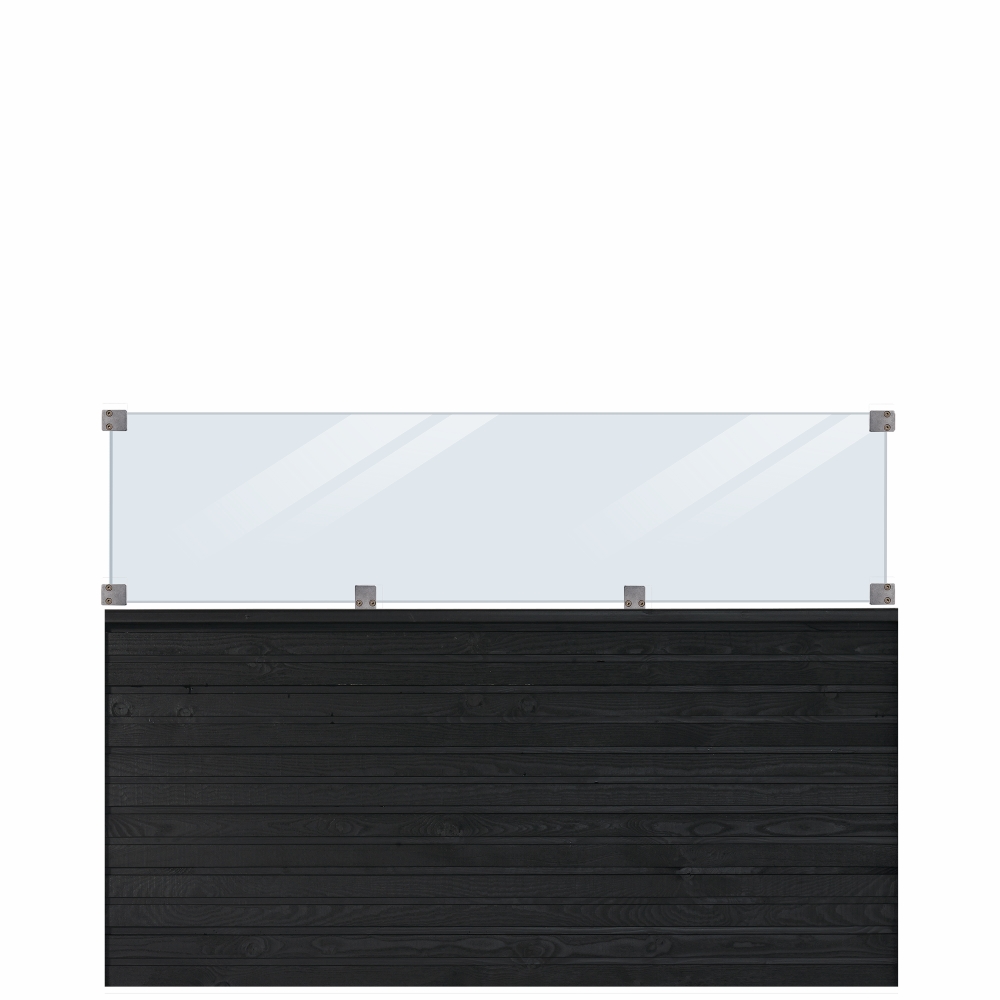 Plank Profilstaket PLUS  med Glas 174 x 125 cm