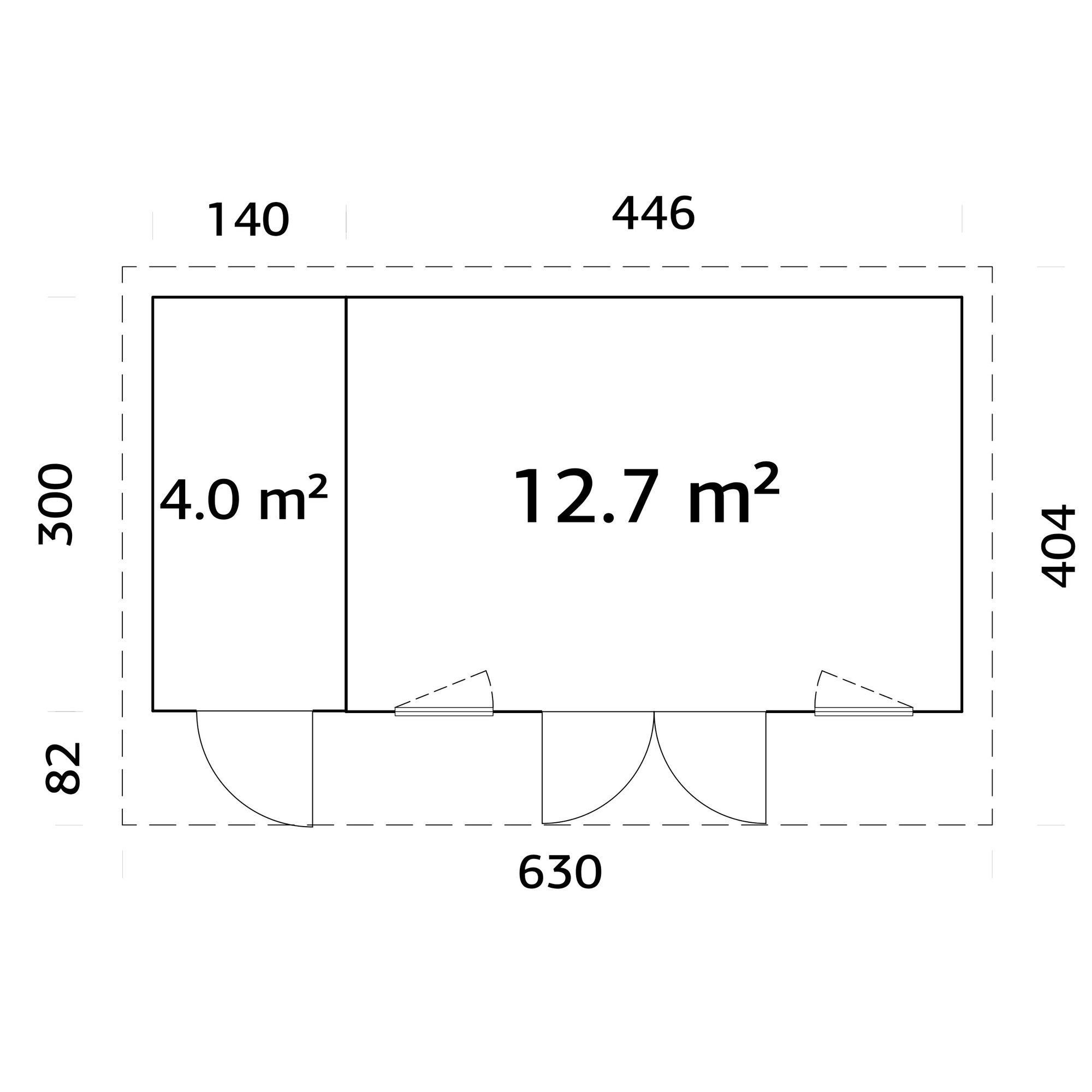 Stuga Palmako Aurelia 17,6 m² (inv. 16,7 m²)