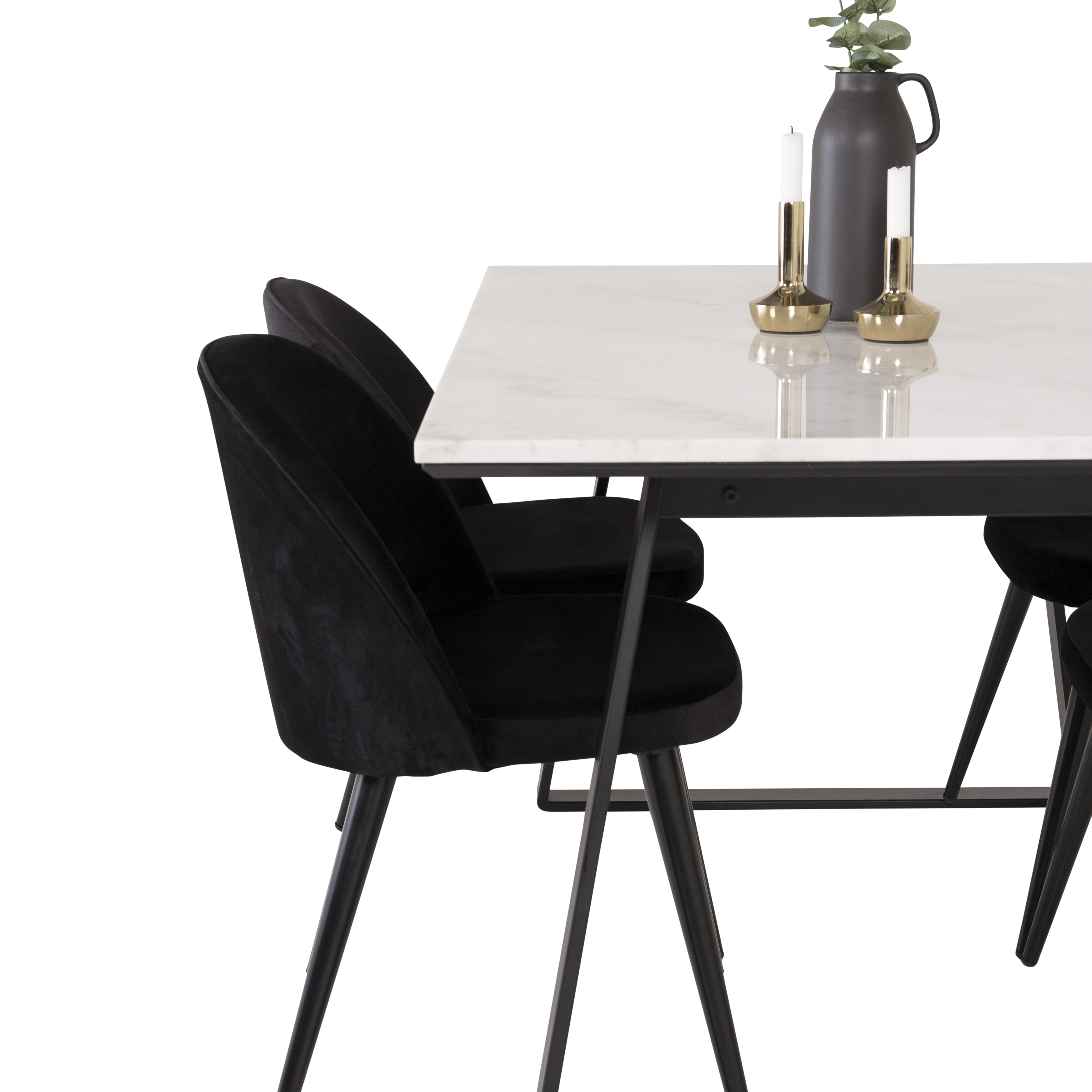 Matgrupp Venture Home Estelle 140 med 4 Valentina Stolar Sammet
