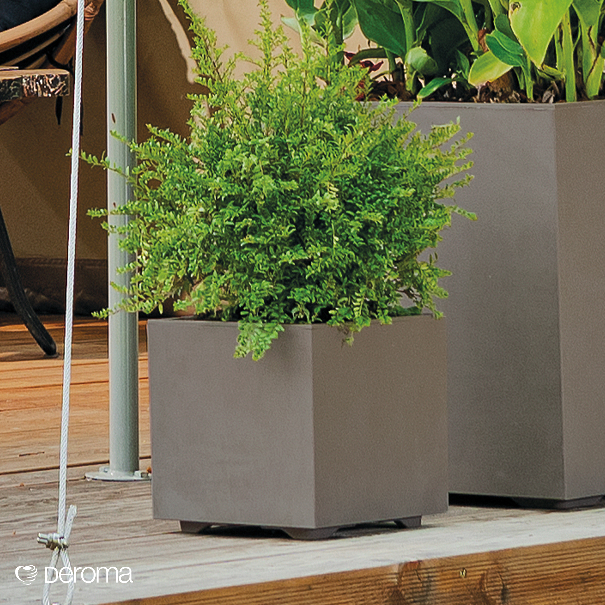 Kruka Deroma Millennium Sandstone Fyrkantig Med Hjul 48 x 49 x 49 cm