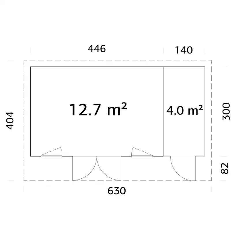 Stuga Palmako Aurelia 17,6 m² (inv. 16,7 m²)
