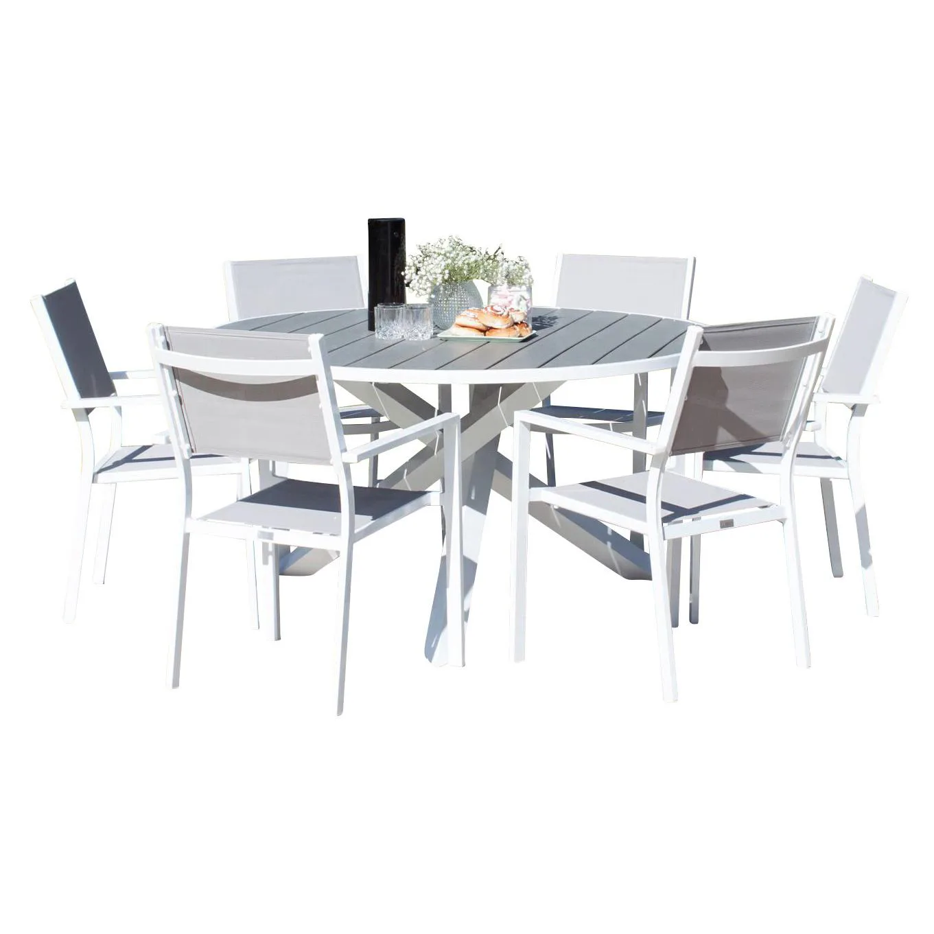 Matgrupp Venture Home Pincy Ø140 med 6 Copacabana Matstolar