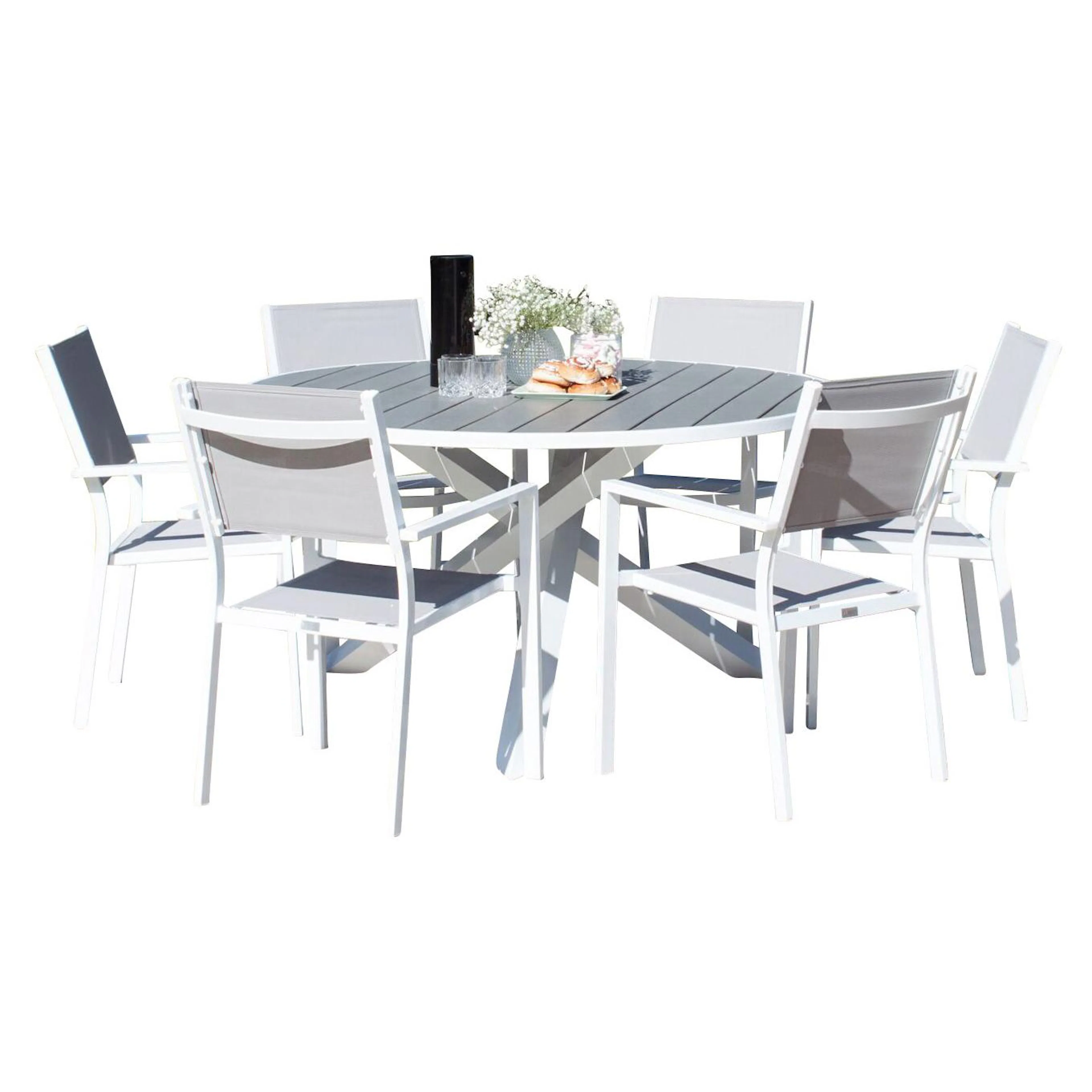 Matgrupp Venture Home Pincy Ø140 med 6 Copacabana Matstolar