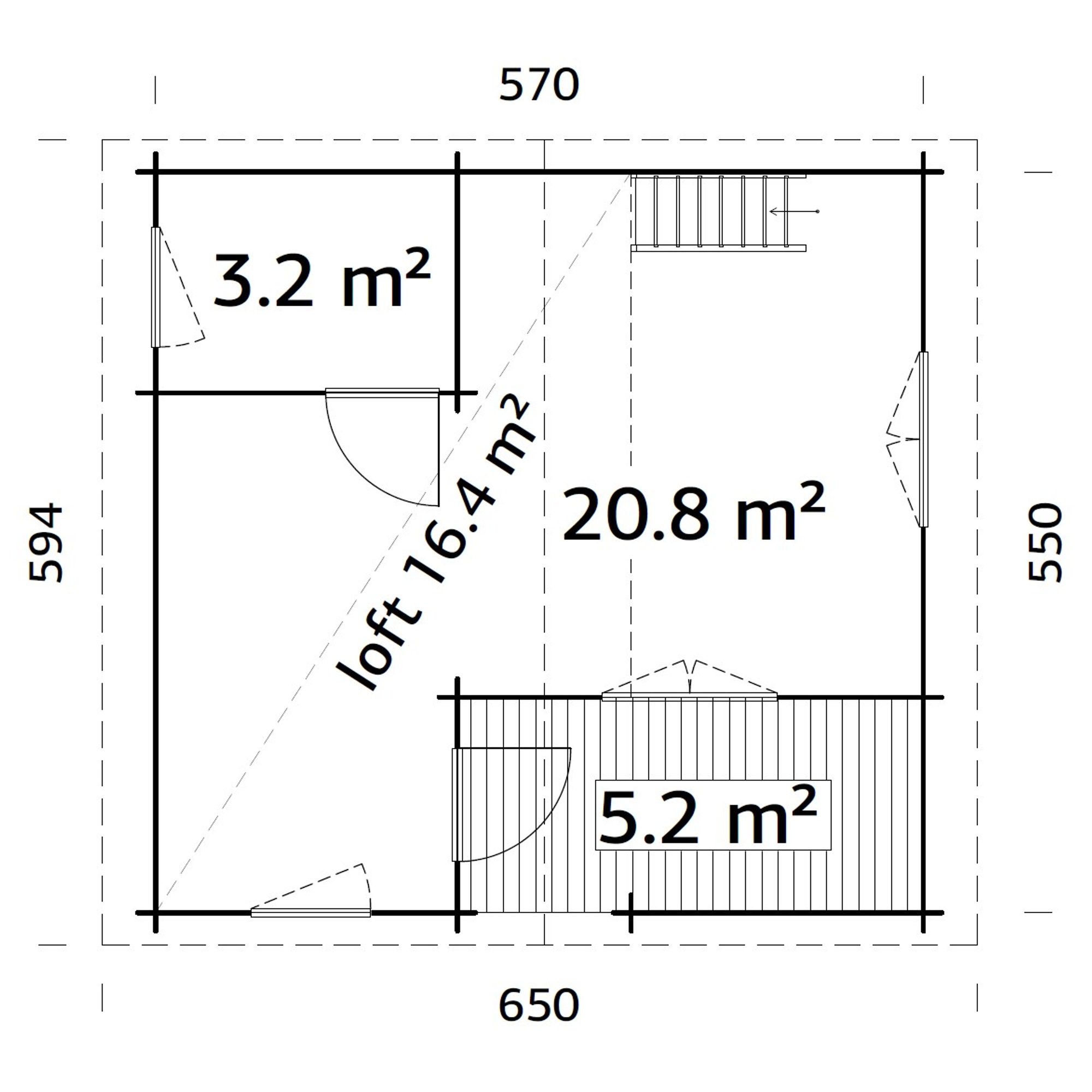 Stuga Palmako Emily 40,1+5,2 m2