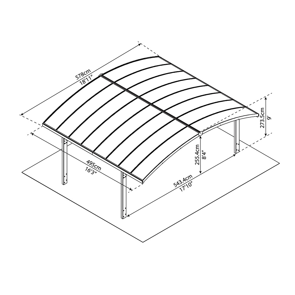 Dubbel Carport Canopia by Palram Arizona Breeze Carport I Metall 6x5 m