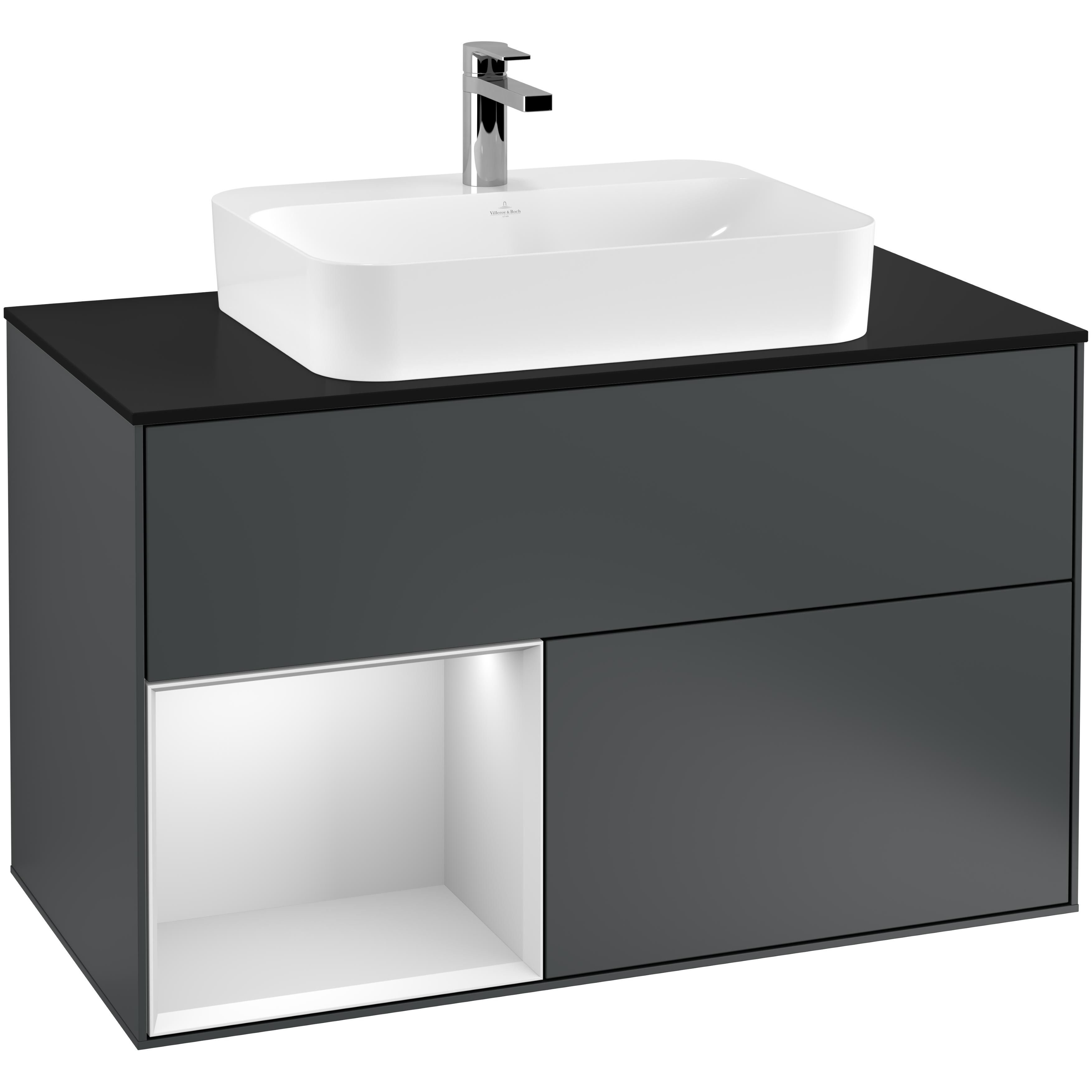 Tvättställsskåp Villeroy & Boch Finion med 2 Lådor Hylla och Bänkskiva för Ytmonterat Tvättställ