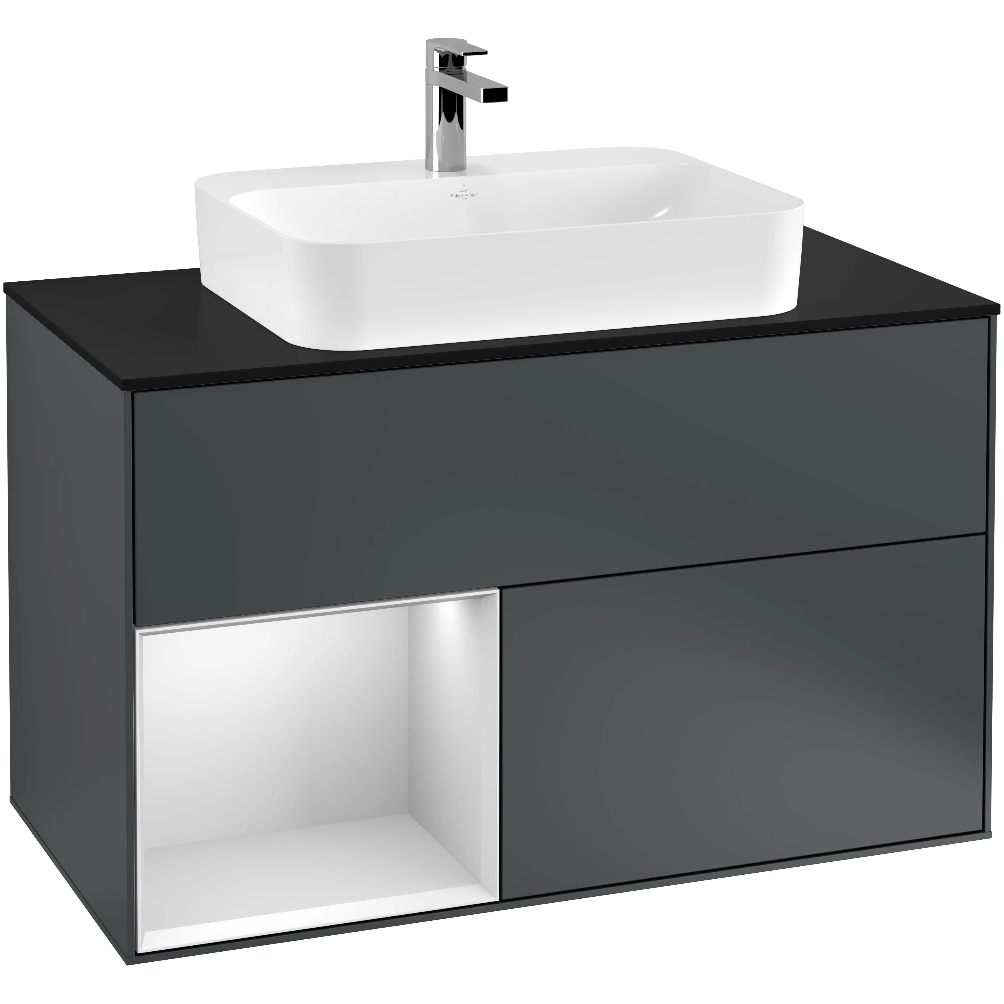 Tvättställsskåp Villeroy & Boch Finion med 2 Lådor Hylla och Bänkskiva för Ytmonterat Tvättställ